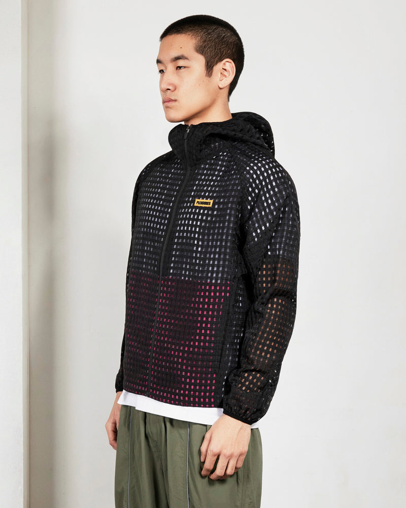 PLEASURES SYSTEM PLAID HOODED JACKET BLACK - Tôpette Skateboards & Lifestyle